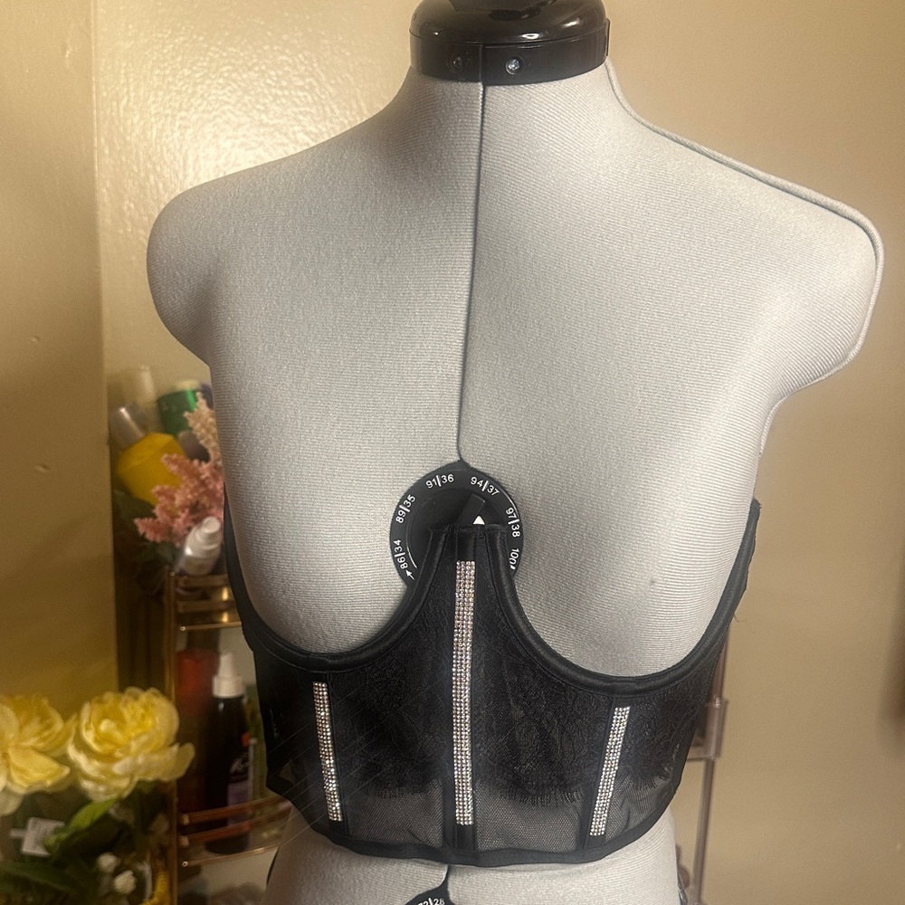 Victoria's Secret under bust corset Bra with rhinestone Accents
